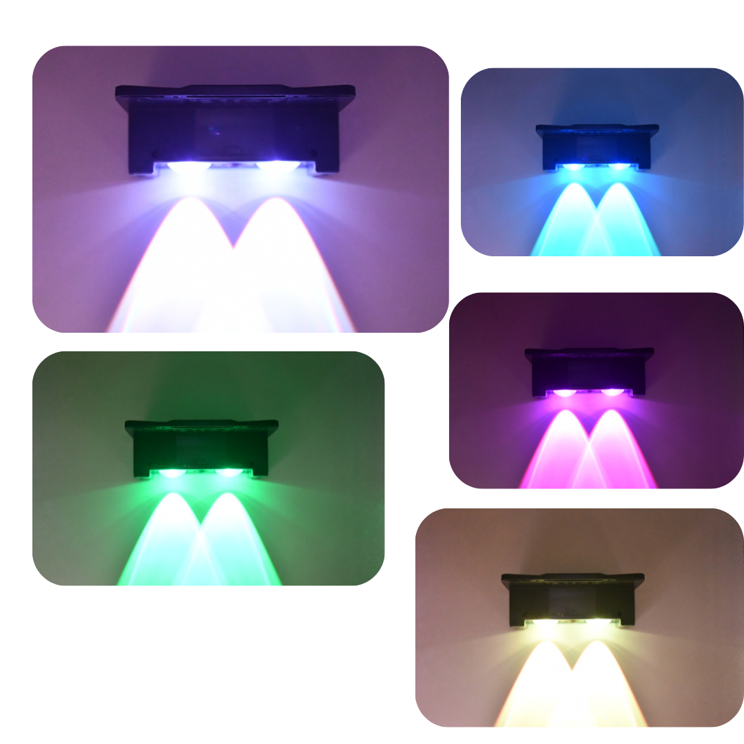 Lumen Super Bright RGB LED Solar Wall Light (Set of 2)