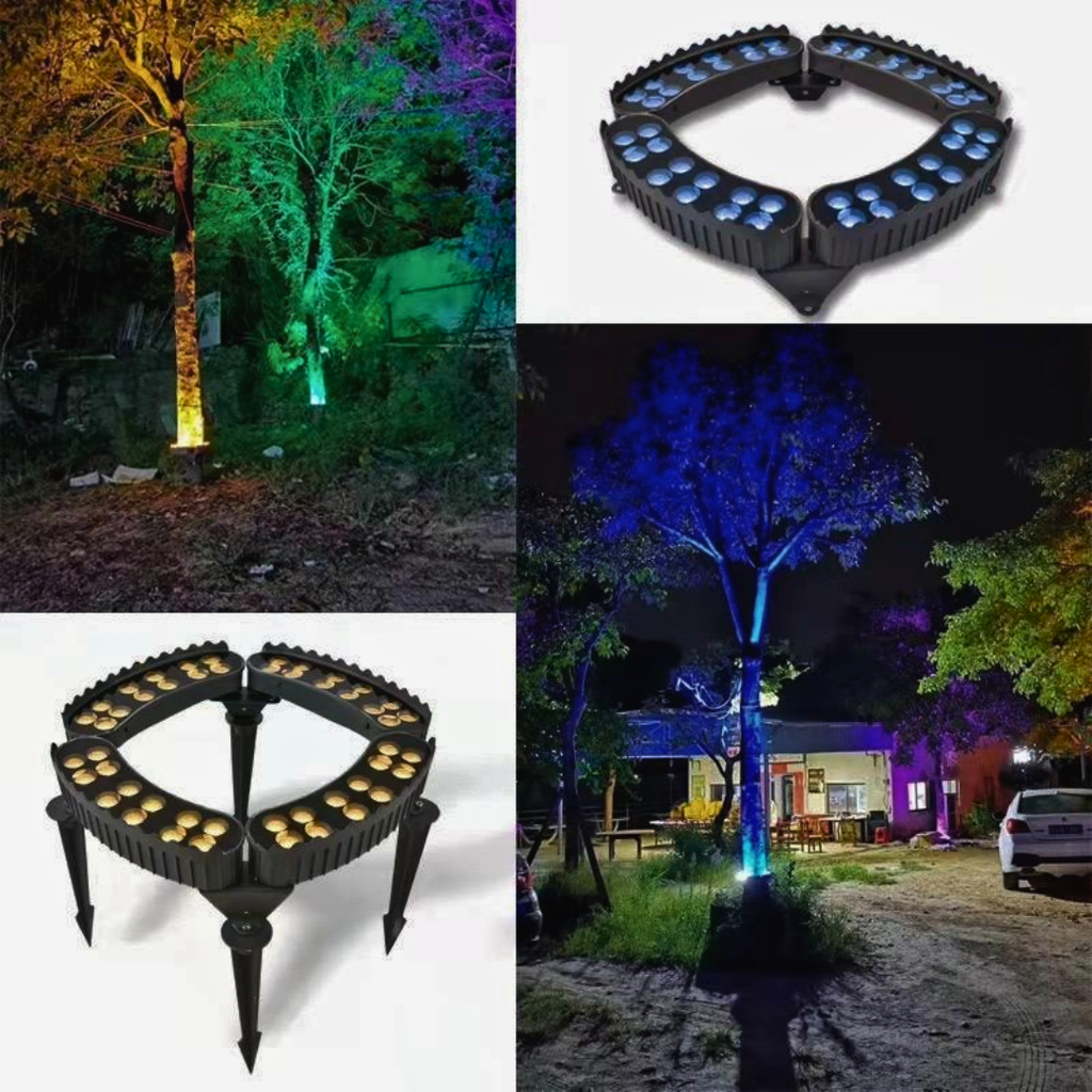 Lumen RGB TreeGlow Outdoor Landscape Light – Weatherproof RGBW LED with DMX Control - (Set of 4)
